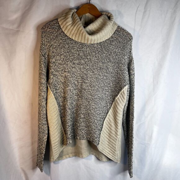 RD Style Cowl Neck Knit Two Tone Sweater Pullover Cozy Size Medium Casual Edgy - Picture 9 of 10